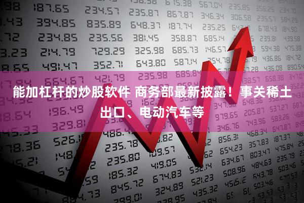 能加杠杆的炒股软件 商务部最新披露！事关稀土出口、电动汽车等
